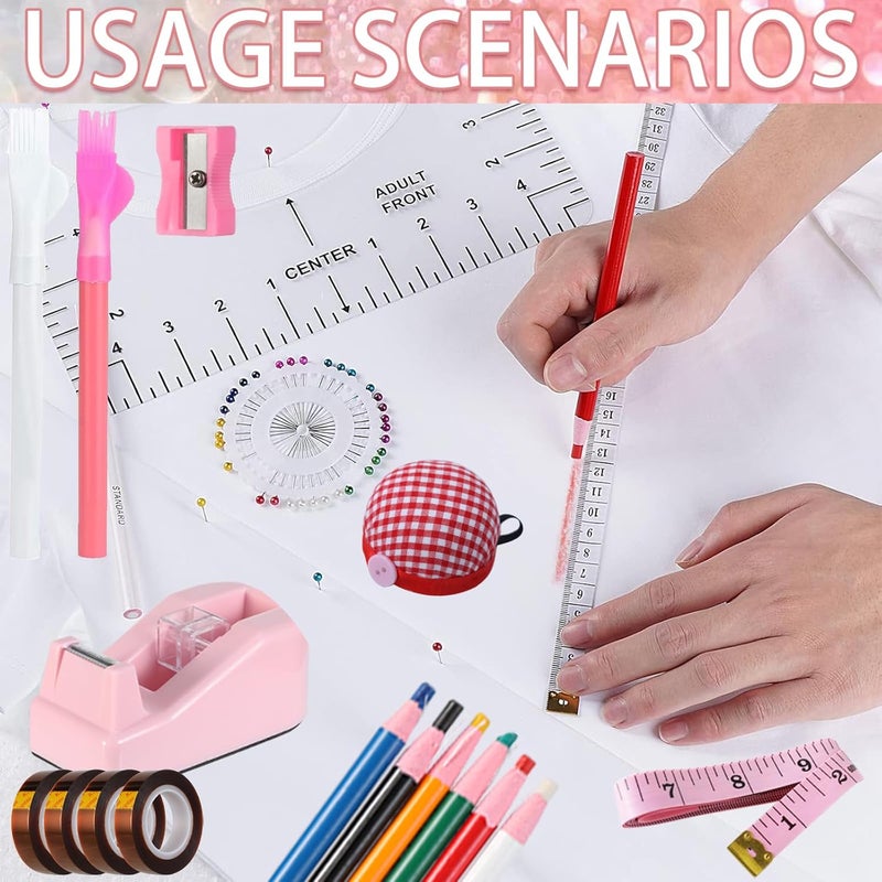 XEUZK 102Pcs Weeding Tools for Vinyl Set, Precision Craft Vinyl Weeding Tools Kit for Scrapbooking, Weeding Vinyl, DIY Art Work Cutting, Lettering, Splicing (Pink Tools) - Image 3